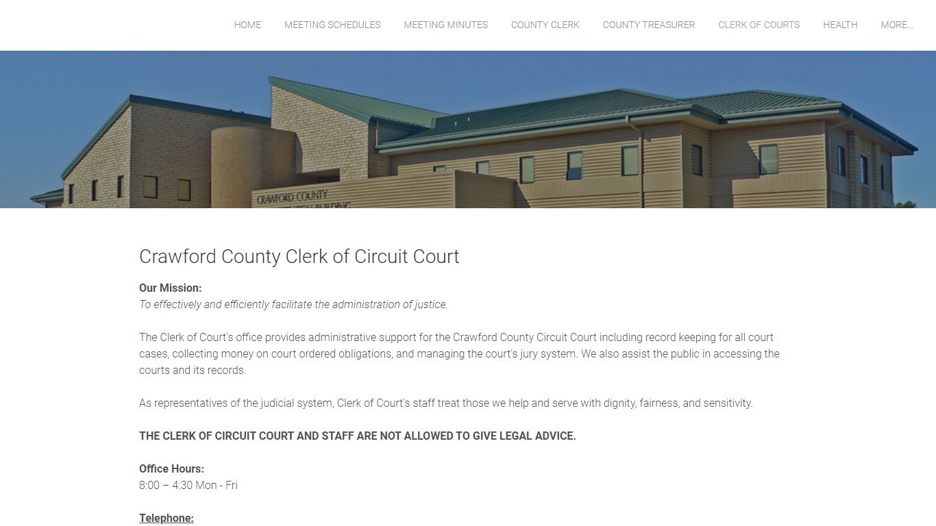Clerk of Courts - Crawford County Wisconsin